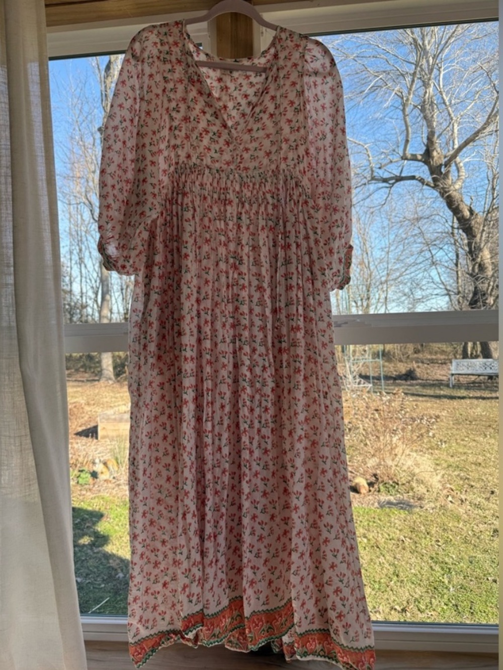 Daughters of India - Kyra Maxi Dress in Coral